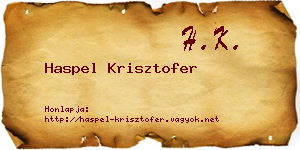 Haspel Krisztofer névjegykártya